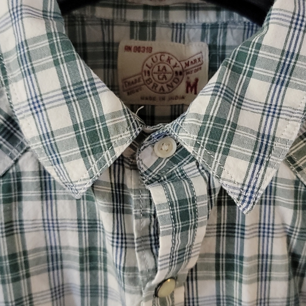 Lucky Brand Sz M Button Down shirt 100% cotton - Picture 5 of 7
